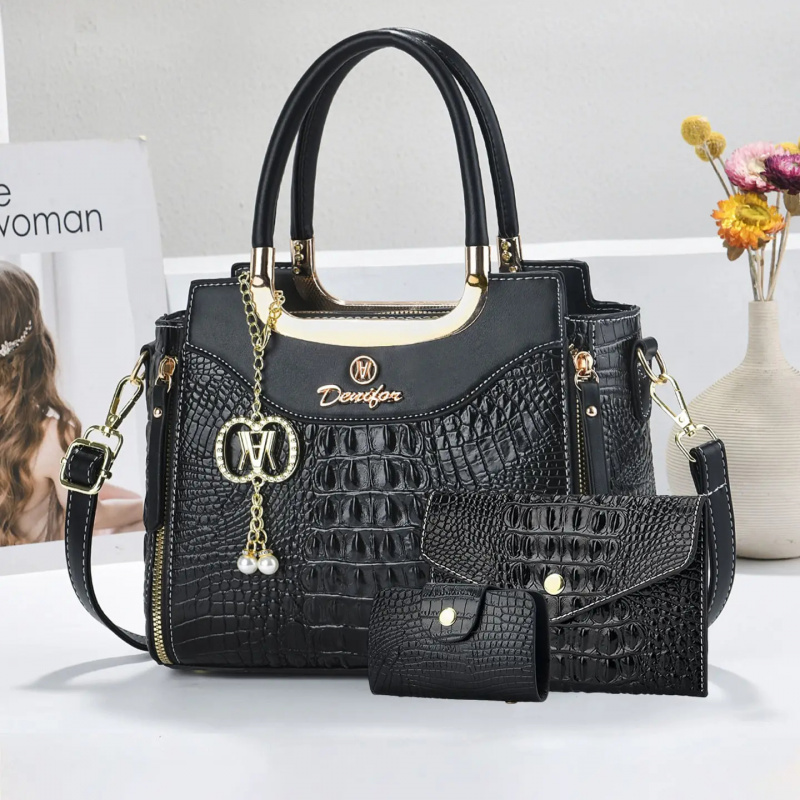 Women Bags Crossbody - Conjunto de Bolsas Femininas com Textura
