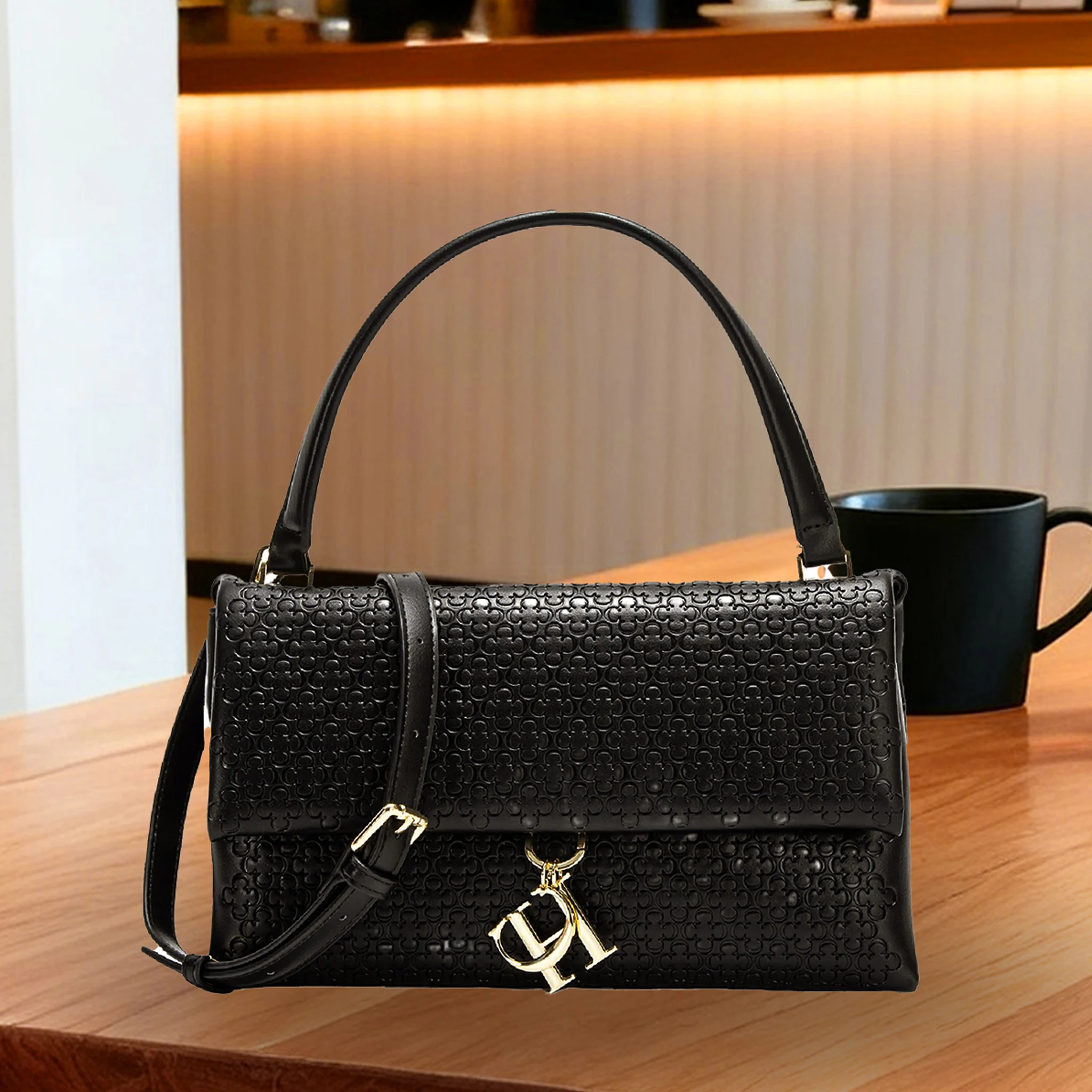 Women Bags Premium Brands - Bolsa Elegante com Monograma em Relevo,