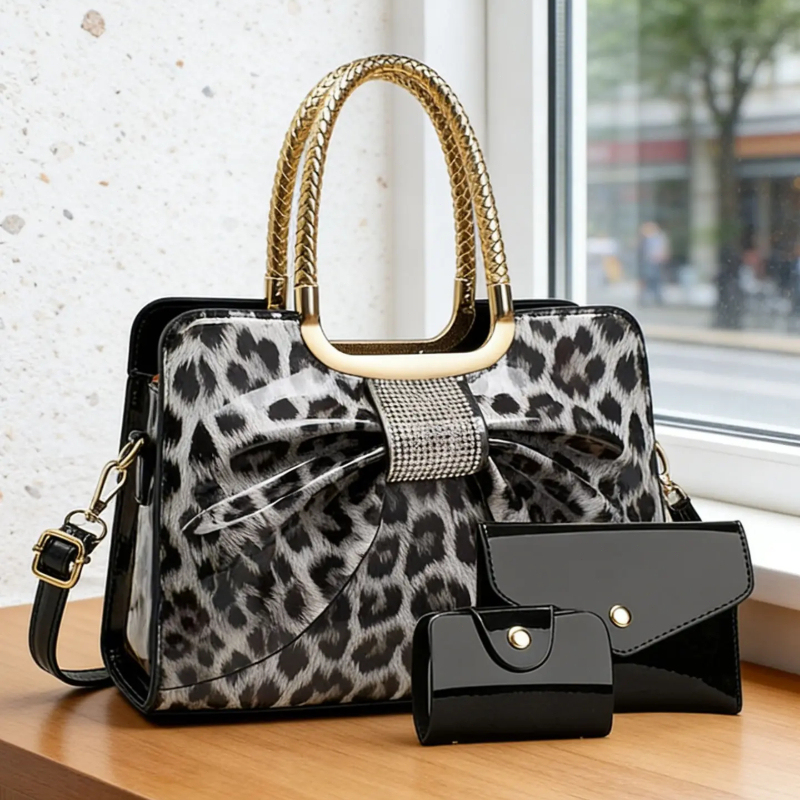 Women Bags Crossbody - Bolsa feminina com estampa de leopardo